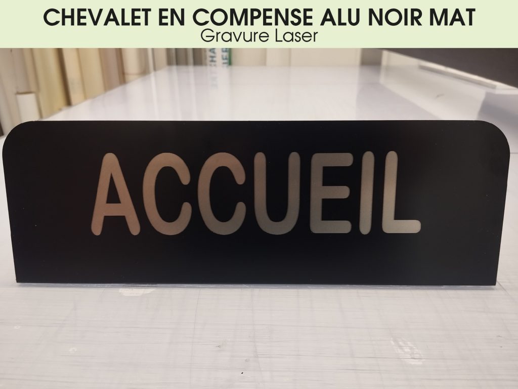 CHEVALET COMPENSE ALU NOIR MAT GRAVE