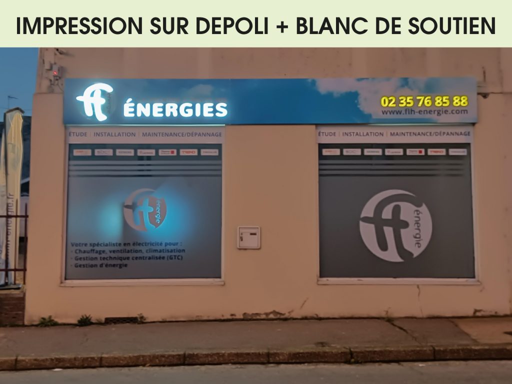 IMPRESSION DEPOLI AVEC BLANC DE SOUTIEN