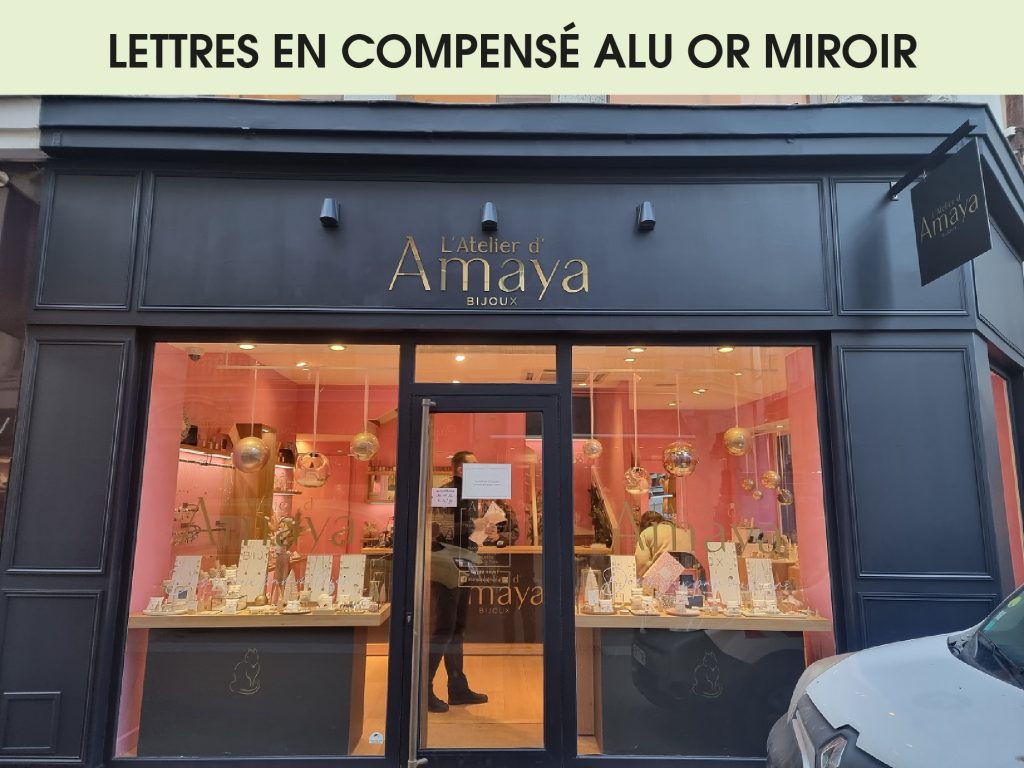 LETTRES DECOUPEES COMPENSE ALU OR MIROIR