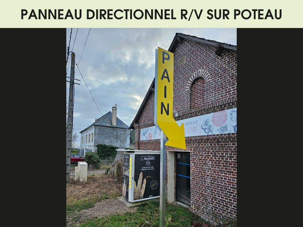 PANNEAU DIRECTIONNEL R-V SUR POTEAU