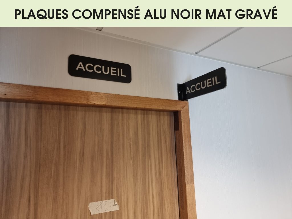 PLAQUES COMPENSE ALU NOIR MAT GRAVE